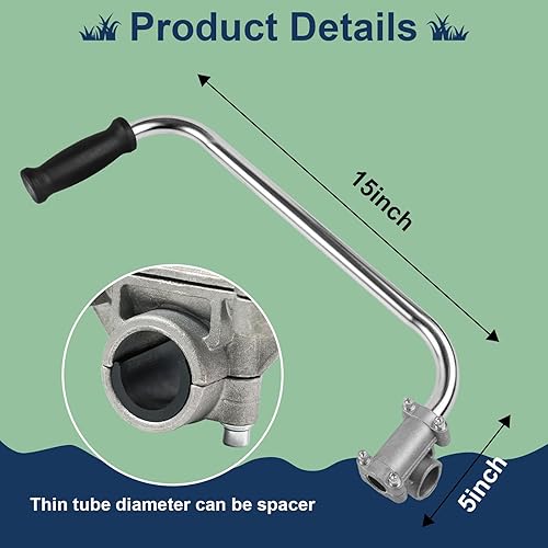 Miniatura 2 de 2 piezas de mango para malezas, mango de recortadora de cuerda, agarre ergonómico para recortar, mango de desmalezadora con abrazadera de soporte,