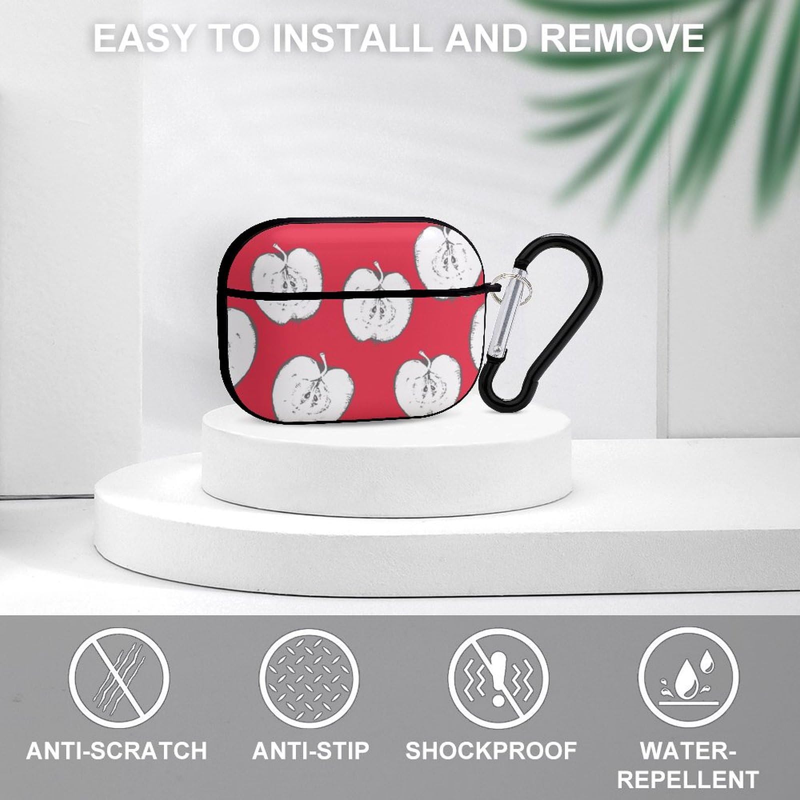 Amazon | りんご 赤い 果物 AirPods Pro2 ケース 2022年9月発売 シロ