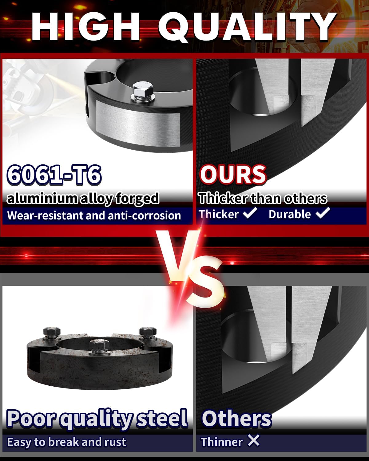 FLYCLE 3 Inch Front Leveling Lift Kits for 1999-2006 Tundra, 3'' Forged Front Strut Spacers Suitable for Tundra 1999-2006