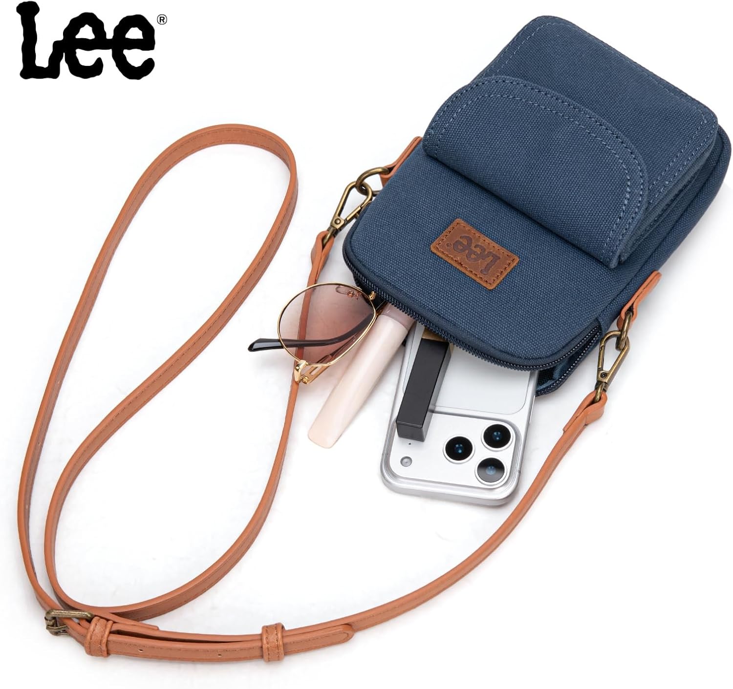 Montana West x Lee Small Crossbody Bags for Women, Denim Phone Purse & Travel Wallet with Card Slots Shoulder Bag - Image 4