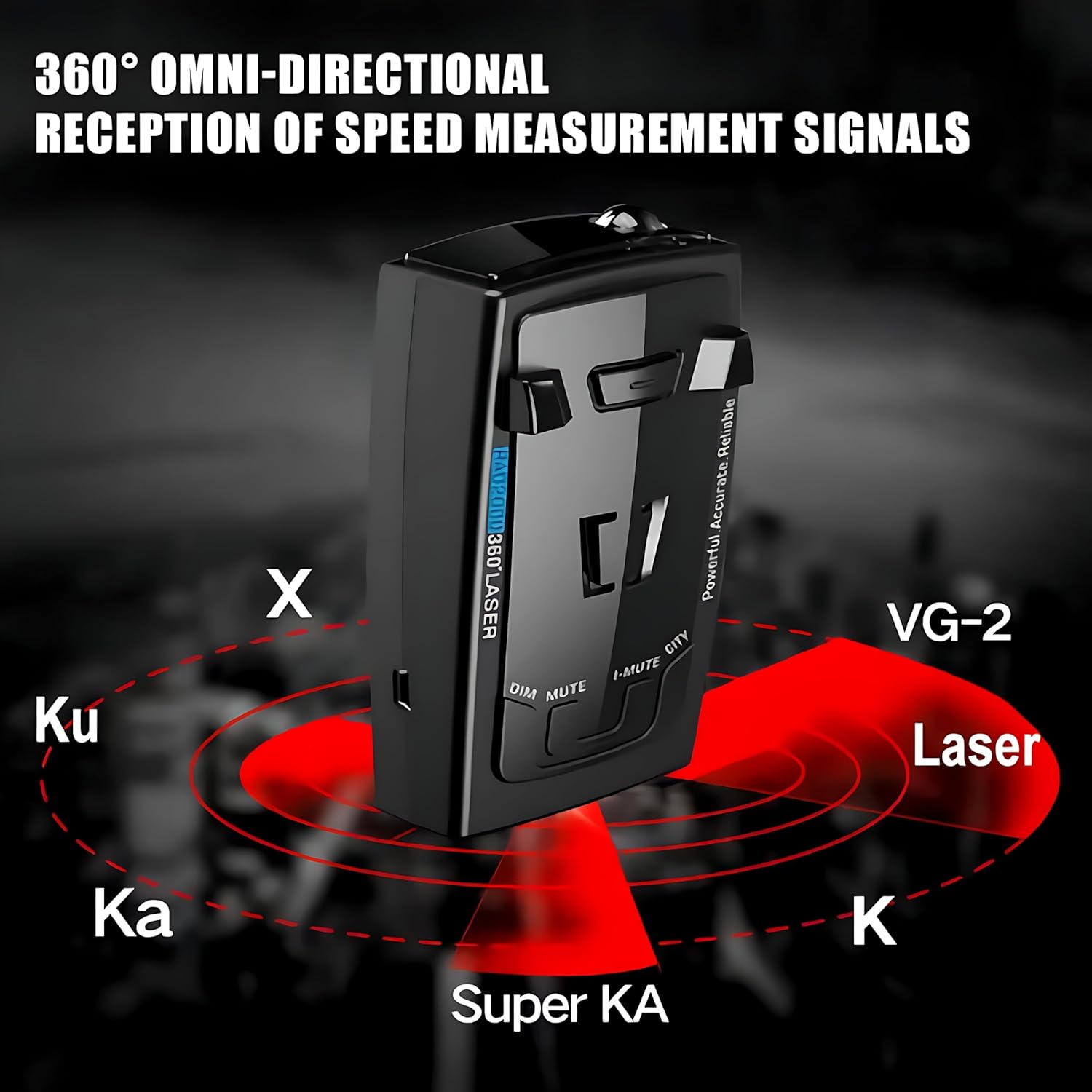 RAD2000 Laser Radar Detectors for Cars,Police Radar Detector with Long Range Detection,Anti-Falsing Circuitry, VG-2 Immune,City & Highway Modes,Led Display-X/K/Ka/KU/ST/CT Band & Laser Detection