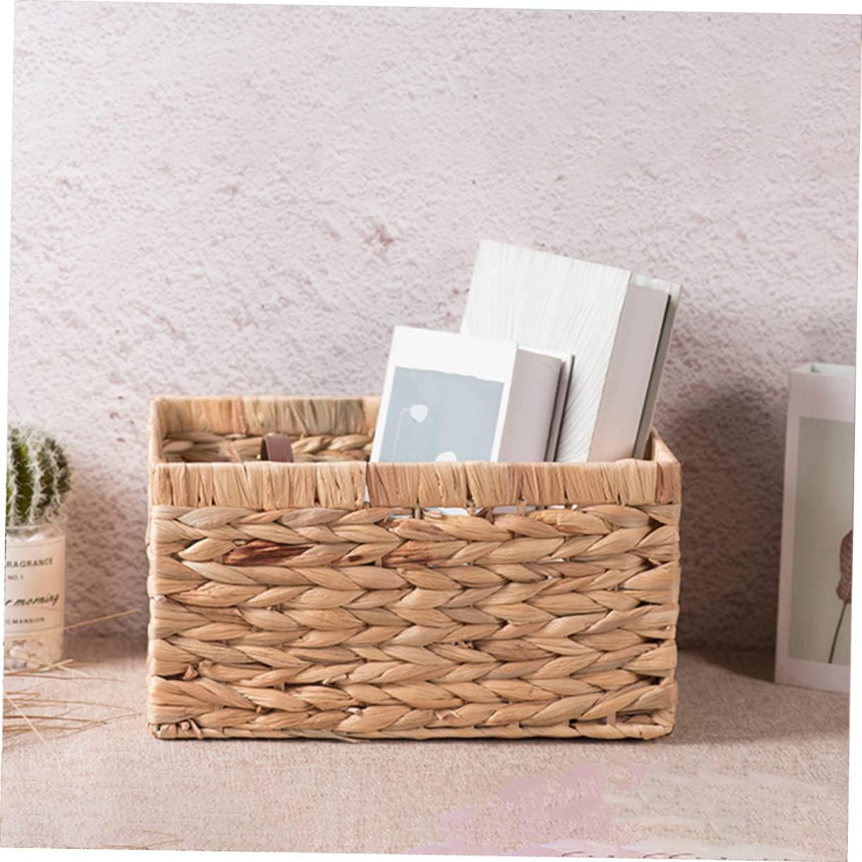 KICHOUSE Multi-functional Storage Basket for Closet Natural Style Woven Basket Office Organizer