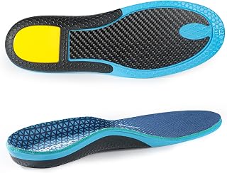 Carbon Fiber Shock-Absorbing Insole with Arch Support is Suitable for Basketball, Running, Cycling, Outdoor Hiking and Other Daily Sports. (Blue, M：5.5/6丨W：6.5/7（250mm）)