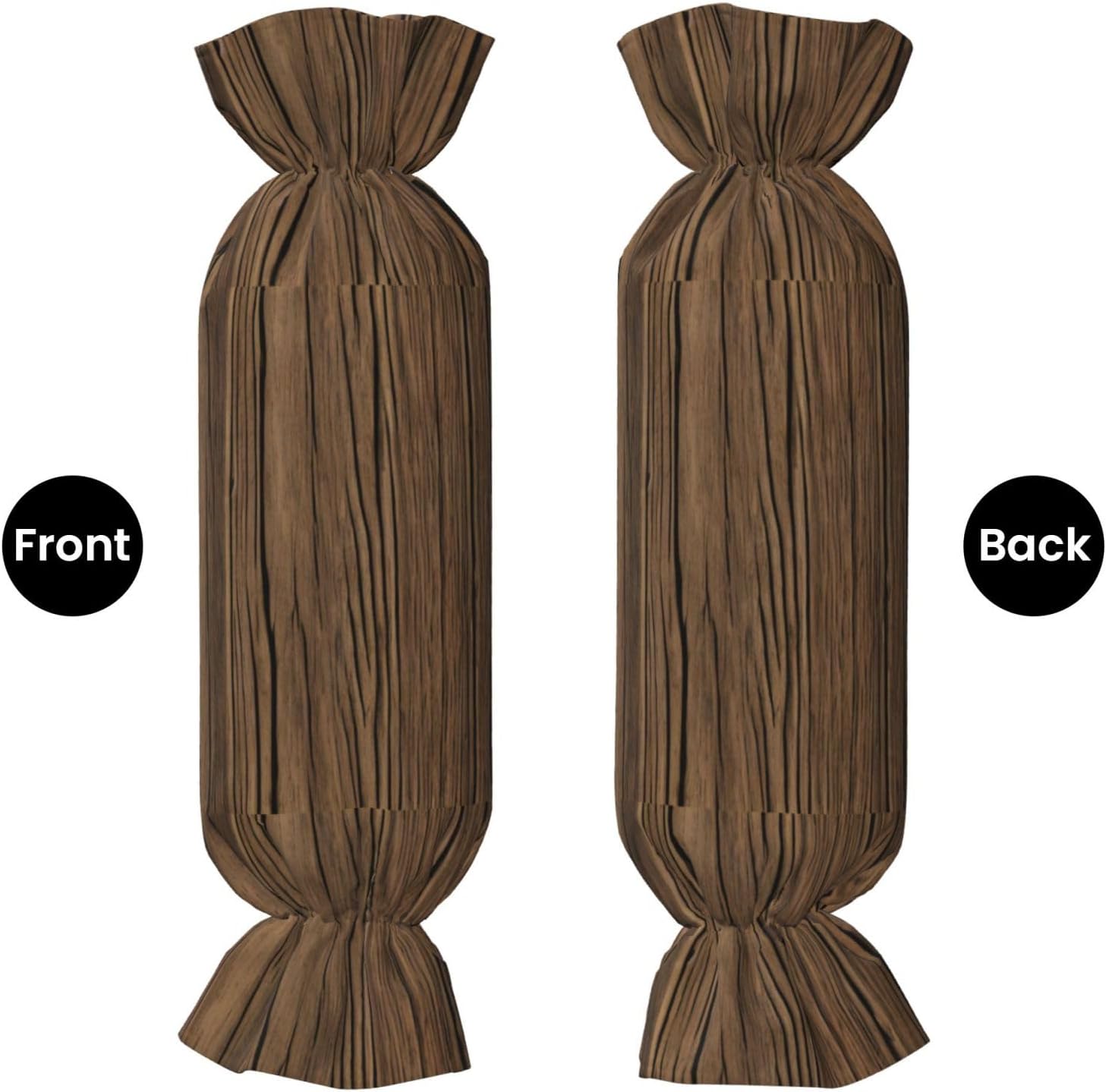 Wood Grain Print Candy Cylindrical Eco-Friendly Pillow Soft Velvet Living Room Bedroom Travel Decor