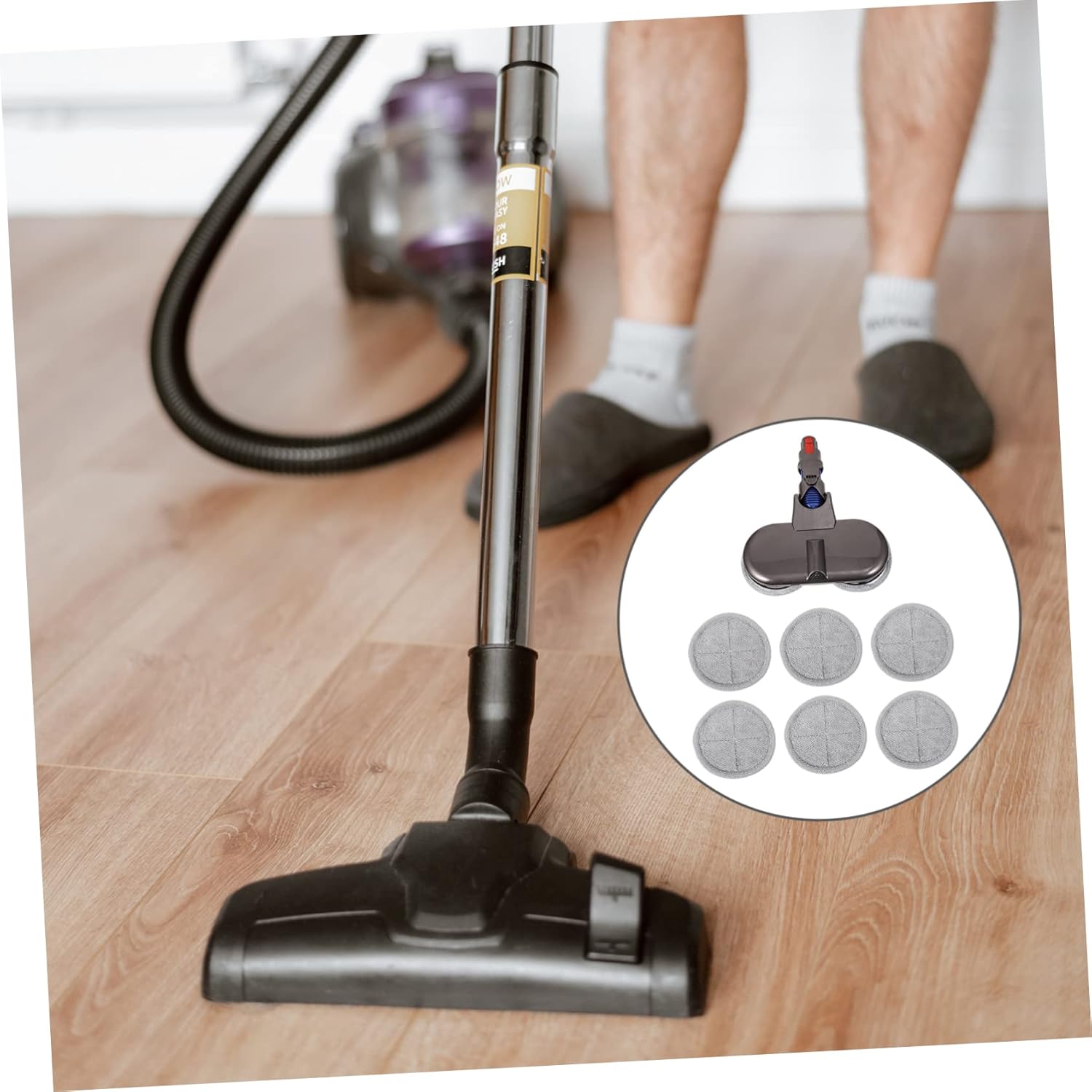 ABOOFAN 6pcs Mop Attachment for Vacuum Upholstery Cleaner Brush Rotating Cleaning Brush Head Hardwood Floor Attachment Vacuum Cleaner Mop Accessory