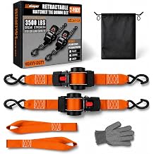 Retractable Ratchet Straps, 2" x 13ft Auto Retracting Tie Down Straps 2 PCS