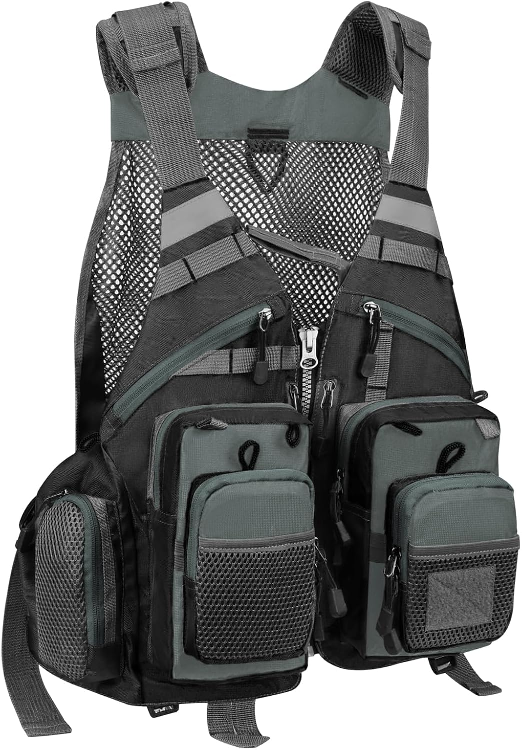 Gonex Fly Fishing Vest for Men Women, Comfortable Adjustable Fishing Vest with Multi-Pockets Reflective Stripes - Image 7