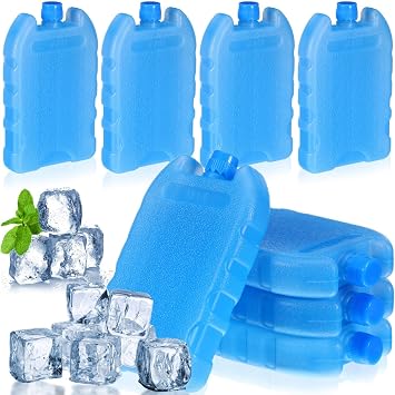 FOMIYES 8 Pack Reusable Ice Packs for Air Coolers, Medium Ice Blocks for Evaporative Cooler Water Tank, Cooling Fan, Lunch Bags, Cooler Boxes, Home Office and Camping