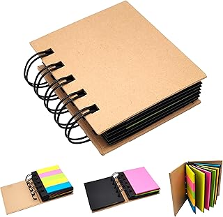 Bloco ecológico com notas adesivas e marcador de páginas, kit de 250 unidades de cores para notas, estúdio, escritório e...