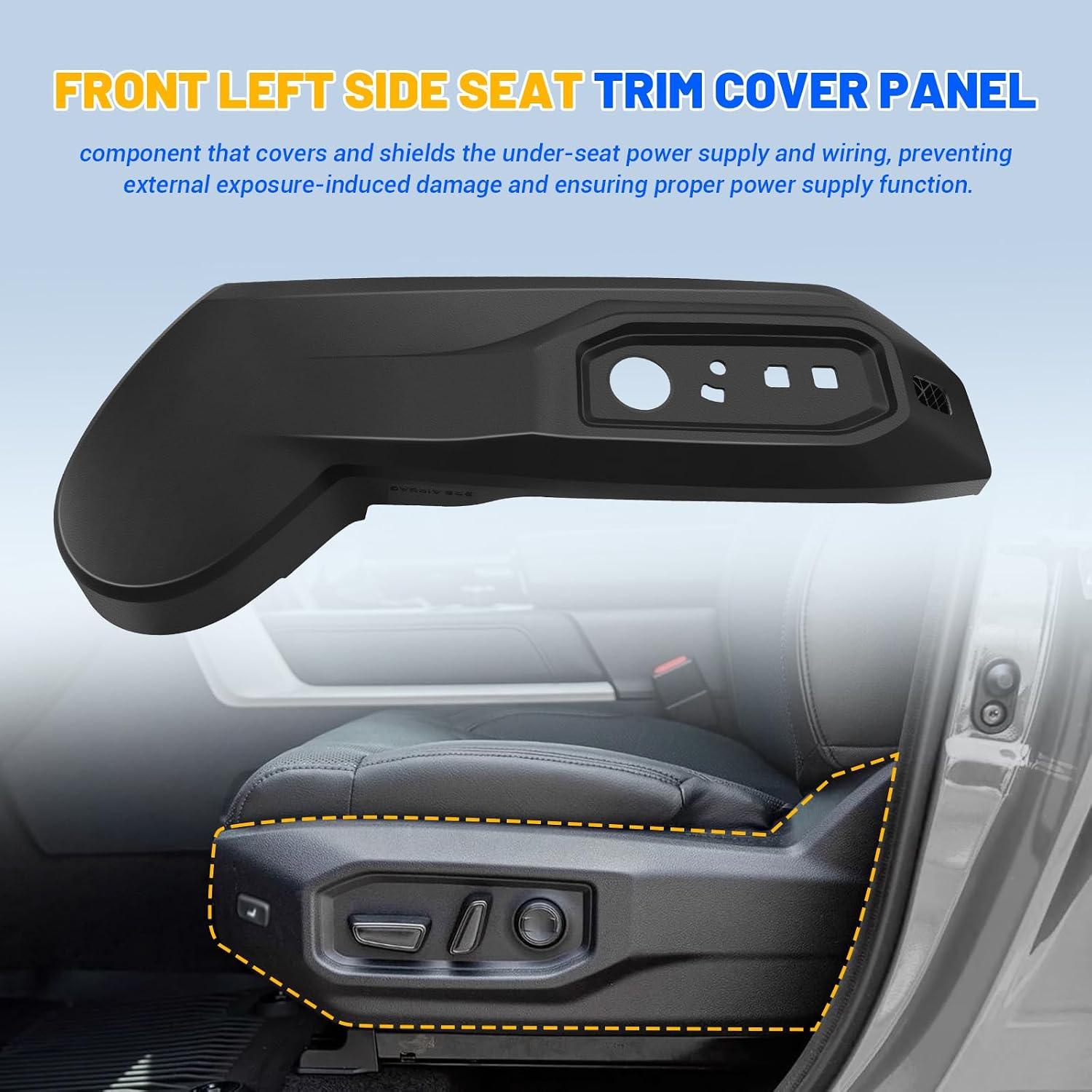 Front Left Side Seat Trim Cover Panel Compatible with Toyota Tundra 2022-2026 Sequoia 2023-2026 with Leg Rest,Black Replace 71806-0C102-C0 71806-0C101-C0