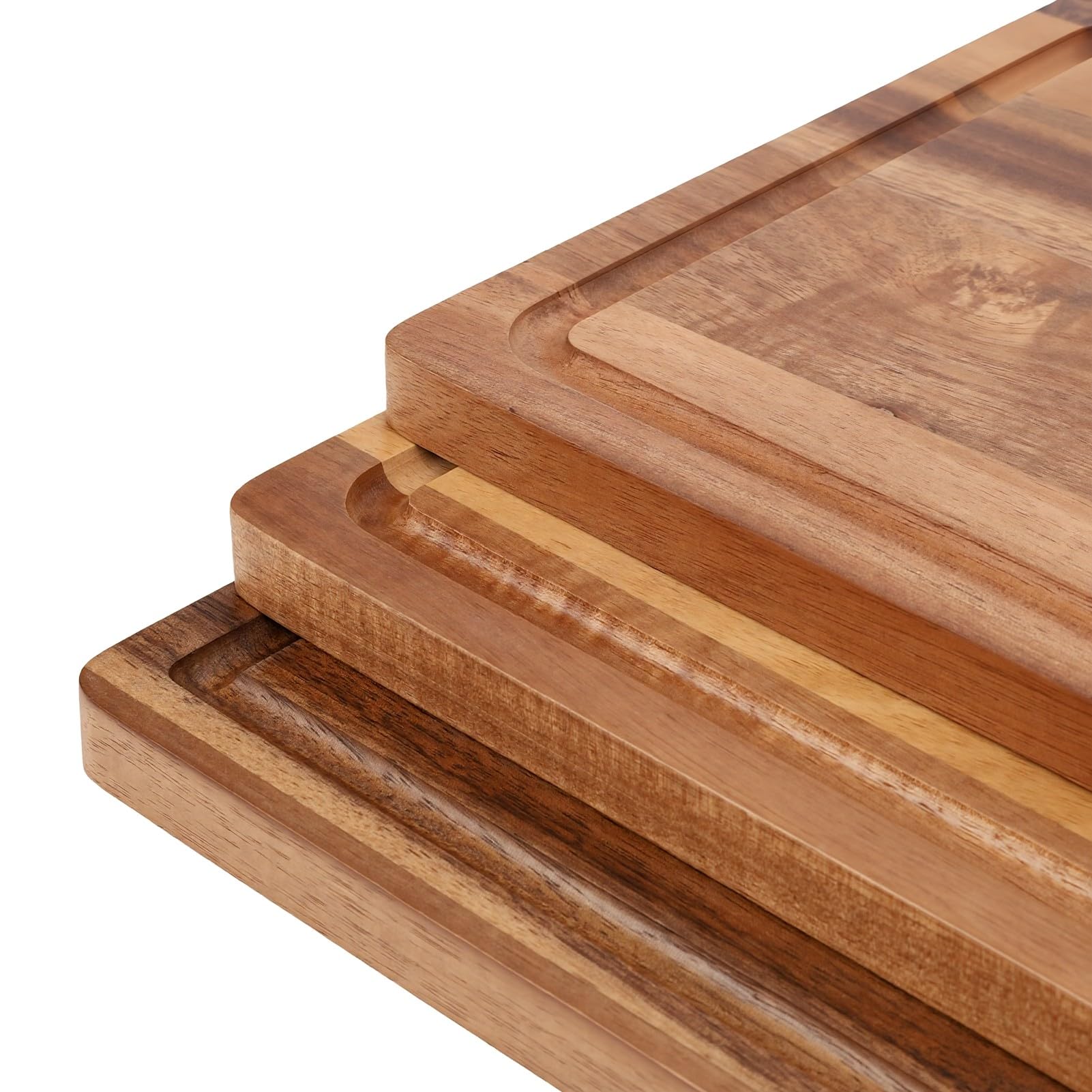 GOWENIC Juego de 3 Tablas de Cortar de Madera Maciza con Soporte de Madera, Tablas de Cortar Embutidos para Cocina, de Servir de de Primera Calidad con Patrones Llamativos, Regalo Ideal para