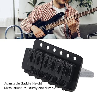 6 String Guitar Tremolo Bridge with Tools, Left Handed Vintage Tremolo 6 Saddle Metal Bridge Replacement for Electric Guitar Accessories