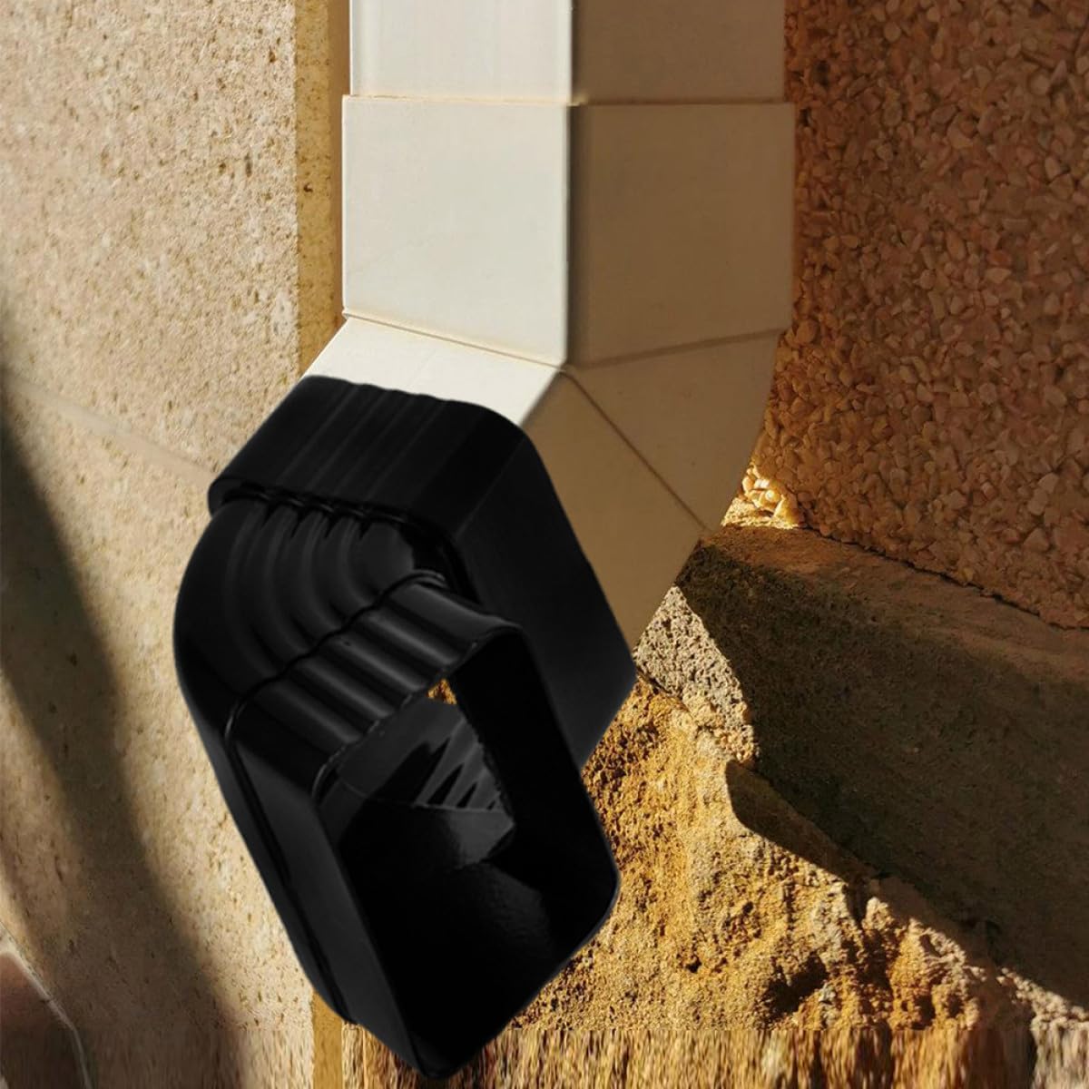 Aluminum Alloy 65-degree Corrugated Gutter Downspout Elbow Connector Rain Adapter Fitting for Roof Drainage Systems