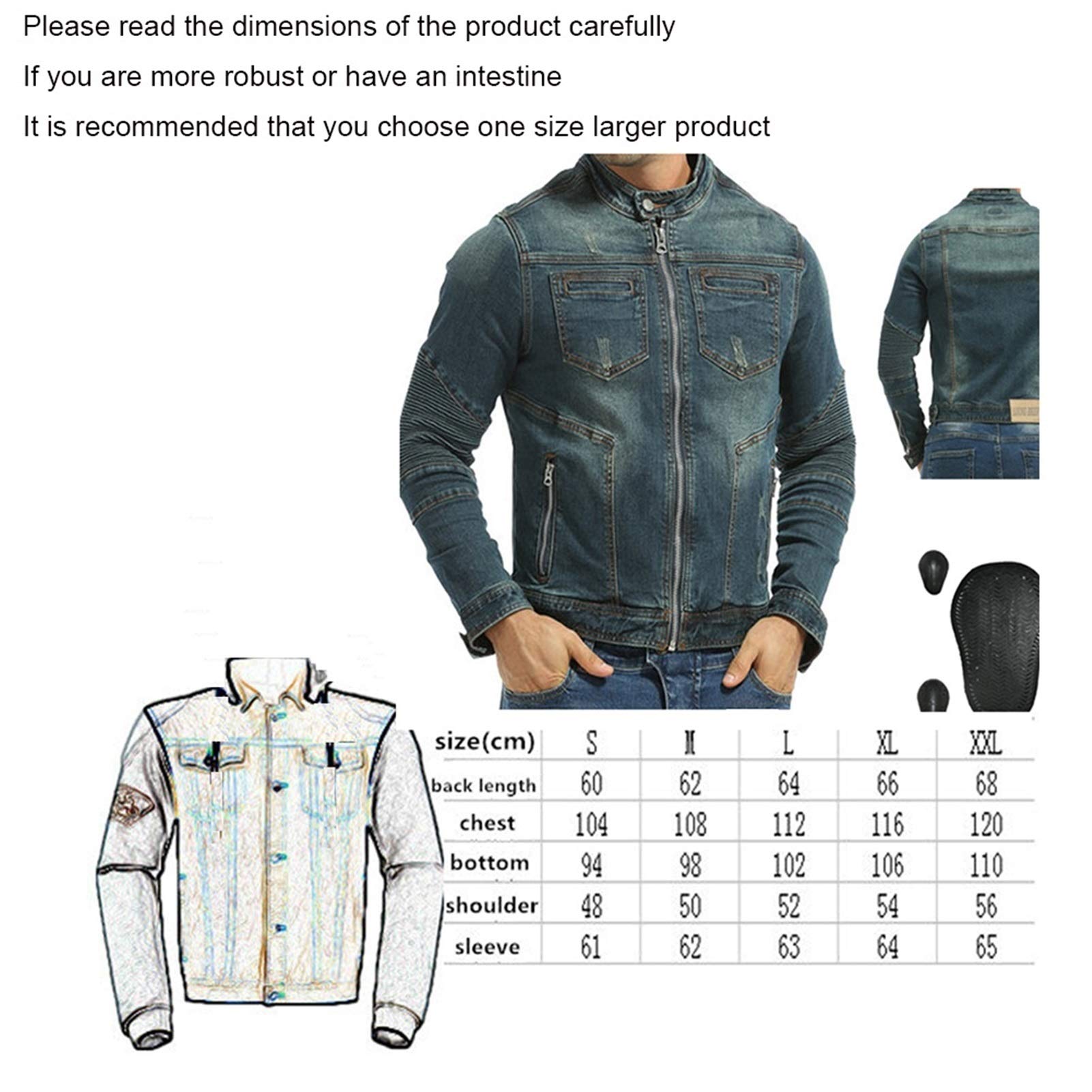 Chaqueta Vaquera con Equipo De Protección Chaqueta De Moto para Hombre La Malla De Ventilación 3D Se Utiliza para La Capa Exterior Y El Forro Interior. Equipo De Protección Extraíble