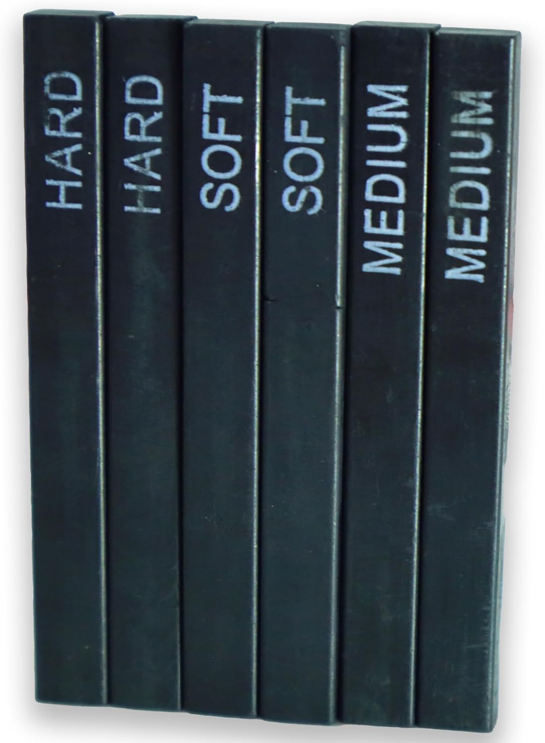 6 PCS Compressed Charcoal and Graphite Stick Set for Drawing & Sketching - 6 Assorted Charcoal Sticks (2 Hard, 2 Medium, 2 Soft) for Artists & Professionals - Black