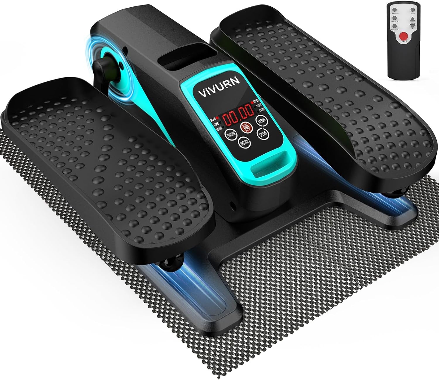 VIVURN-018 Under Desk Elliptical 12 Speed 5 Modes Mini Motorized Leg Exerciser While Sitting for Seniors As Seen on TV with Non-Slip Mat Quiet & Portable Electric Pedal Exerciser for Home and Office Blue