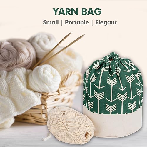 Vista 89 de TOGETRUE Bolsa de hilo, pequeña bolsa de ganchillo para tejer, organizador de bolsas de almacenamiento de hilo portátil para proyectos de ganchillo