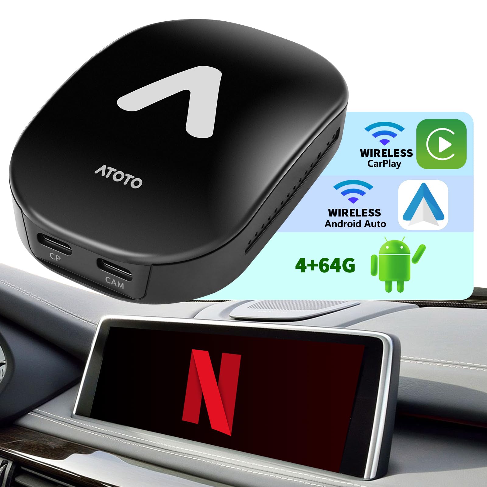 Amazon.com: ATOTOLUXE AD6 Carplay AI Box, Wireless CarPlay/Android 