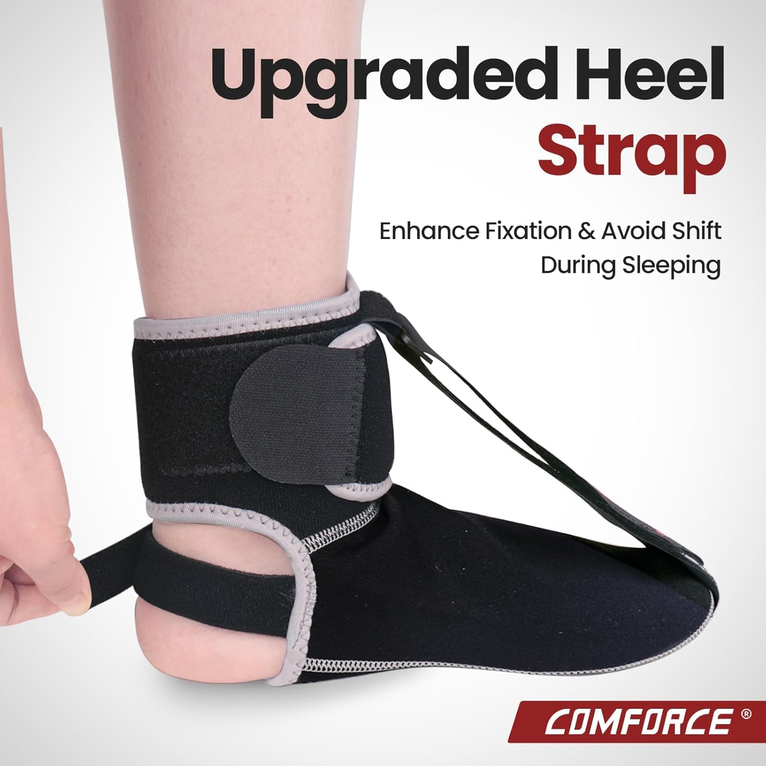 Plantar Fasciitis Night Splint, Achilles Tendonitis Brace,Night Splint for Plantar Fasciitis Women and Men,Foot Brace, Black (Large) - Image 2