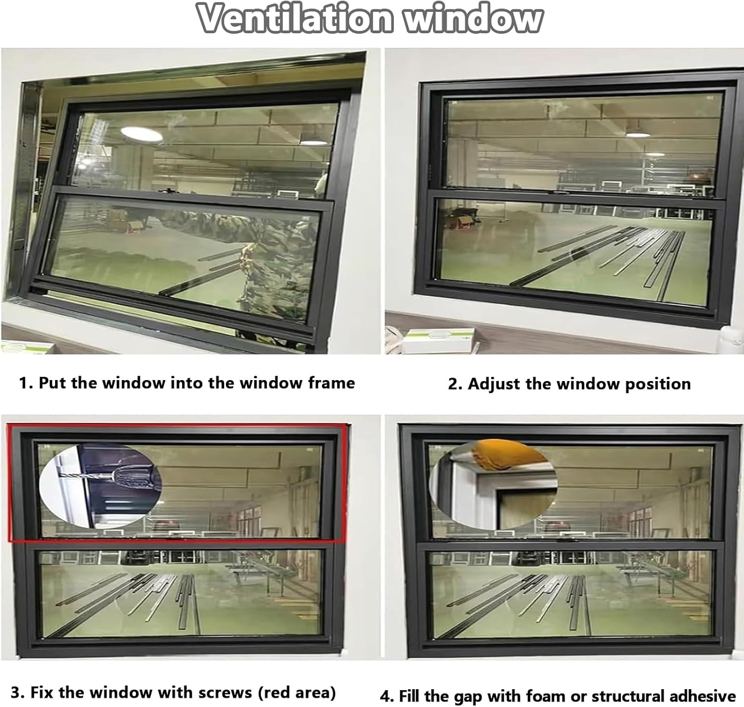 Basement Replacement Window, Flush Mount Sliding Windows Lockable, Flush Mount Vertical Sliding Shed Windows, Ventilation Window with Screen, for Garages, Bathroom(Black,WxH 14x21in/35x53cm)