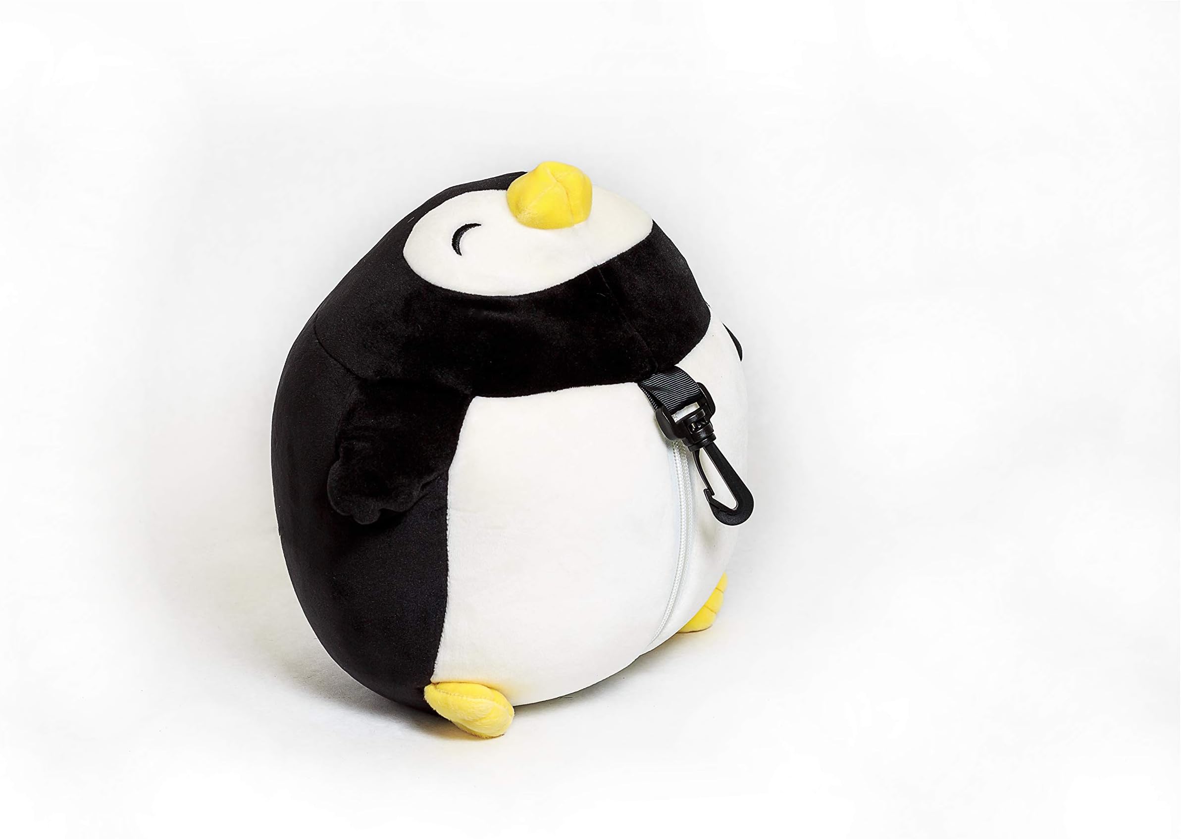 Moaly Zip and Flip U Shaped Head Support Neck Comfort Penguin Travel Pillow (Black)