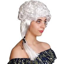 White clown wig with ponytail cosplay costume Halloween party fancy dress
