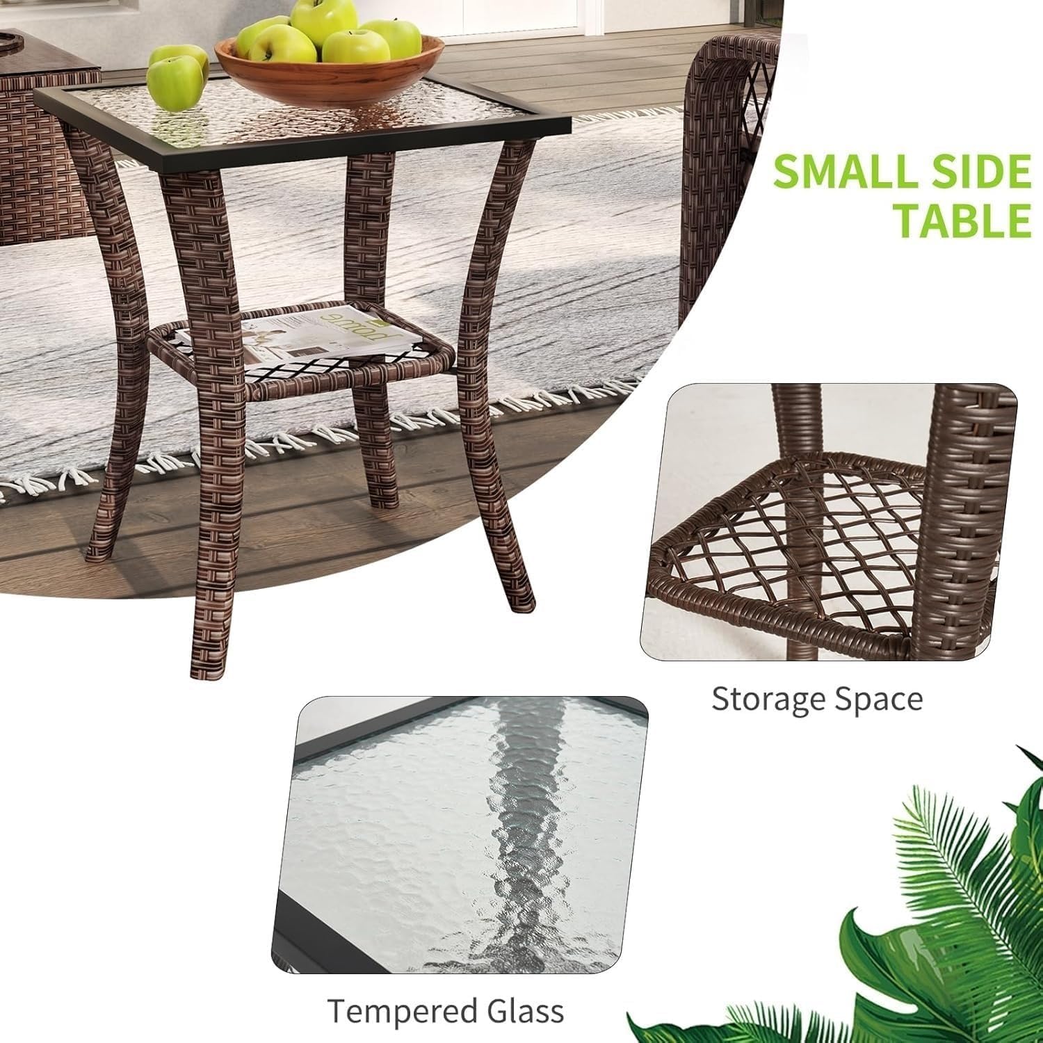 10 Piece Patio Furniture Set with Fire Pit Table and Swivel Chairs Rattan Outdoor Sectional Patio Conversation Sets with Seat Cushions for Backyard Deck Balcony Lawn