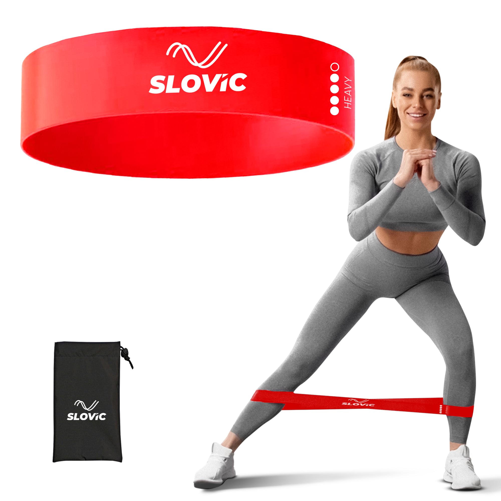 SLOVIC Resistance Bands Mini Loop | Loop Hip Band for Women & Men for Hip, Glutes, Legs and Squats Exercises | Thera Band for Fitness | Gym Equipment for Home Workout | Resistance Band Set of 1