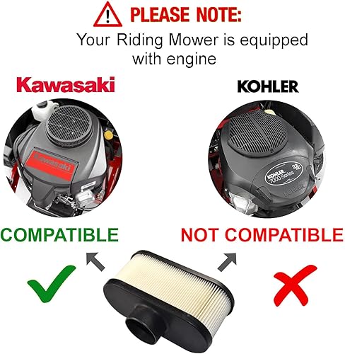 Miniatura 3 de HQRP Filtro compatible con tractores de césped Cub Cadet LTX 1050 KW, LTX 1046 KW, RZT 50 KW, RZT 54 KW, RZT L46 KW, RZT L50 KW, RZT L54 KW, XT2