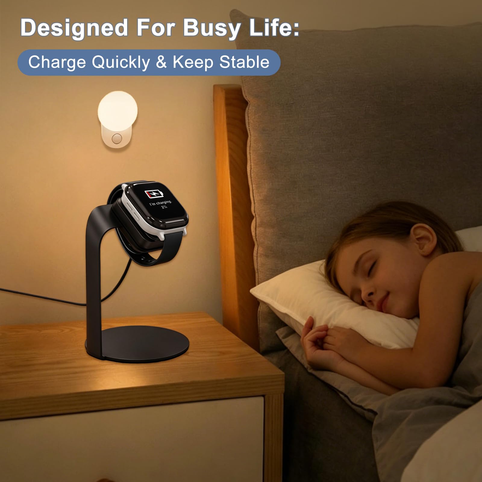 Stazione di ricarica compatibile con caricabatterie Gizmo Watch 2, dock di ricarica magnetico GEORDGY con cavo USB da 1 m, supporto per caricabatterie per smartwatch Gizmo Watch 1/2