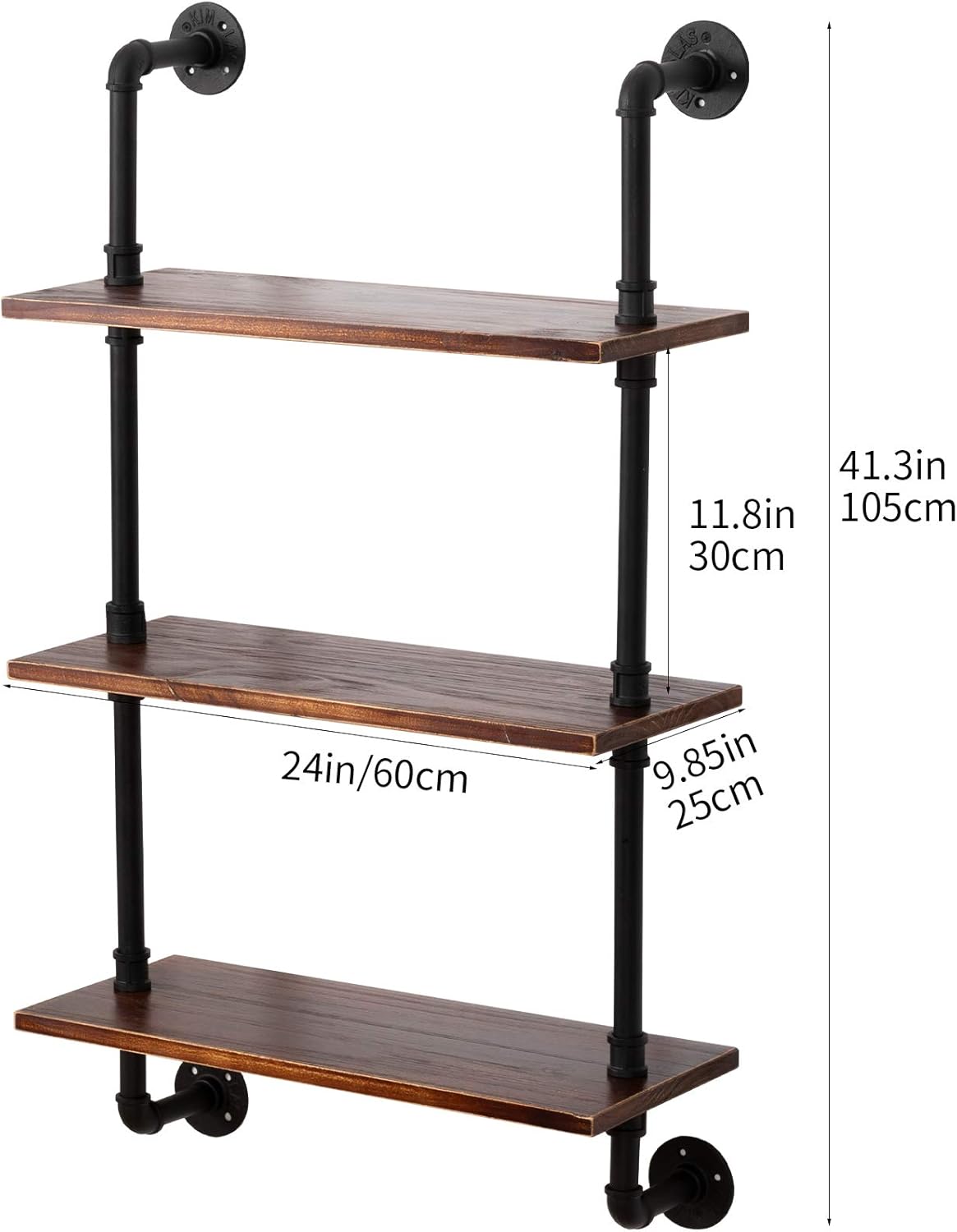 New Product ROGMARS Industrial Pipe Shelving, Industrial Pipe Shelf with Wood Rustic Iron Pipe Shelves for Kitchen 3 -Tier Wall Shelf for Bathroom (Red Brown Board, 24 Inch Black Friday - 40% OFF ROGMARS Industrial Pipe Shelving, Industrial Pipe Shelf with Wood Rustic Iron Pipe Shelves for Kitchen 3 -Tier Wall Shelf for Bathroom (Red Brown Board, 24 Inch