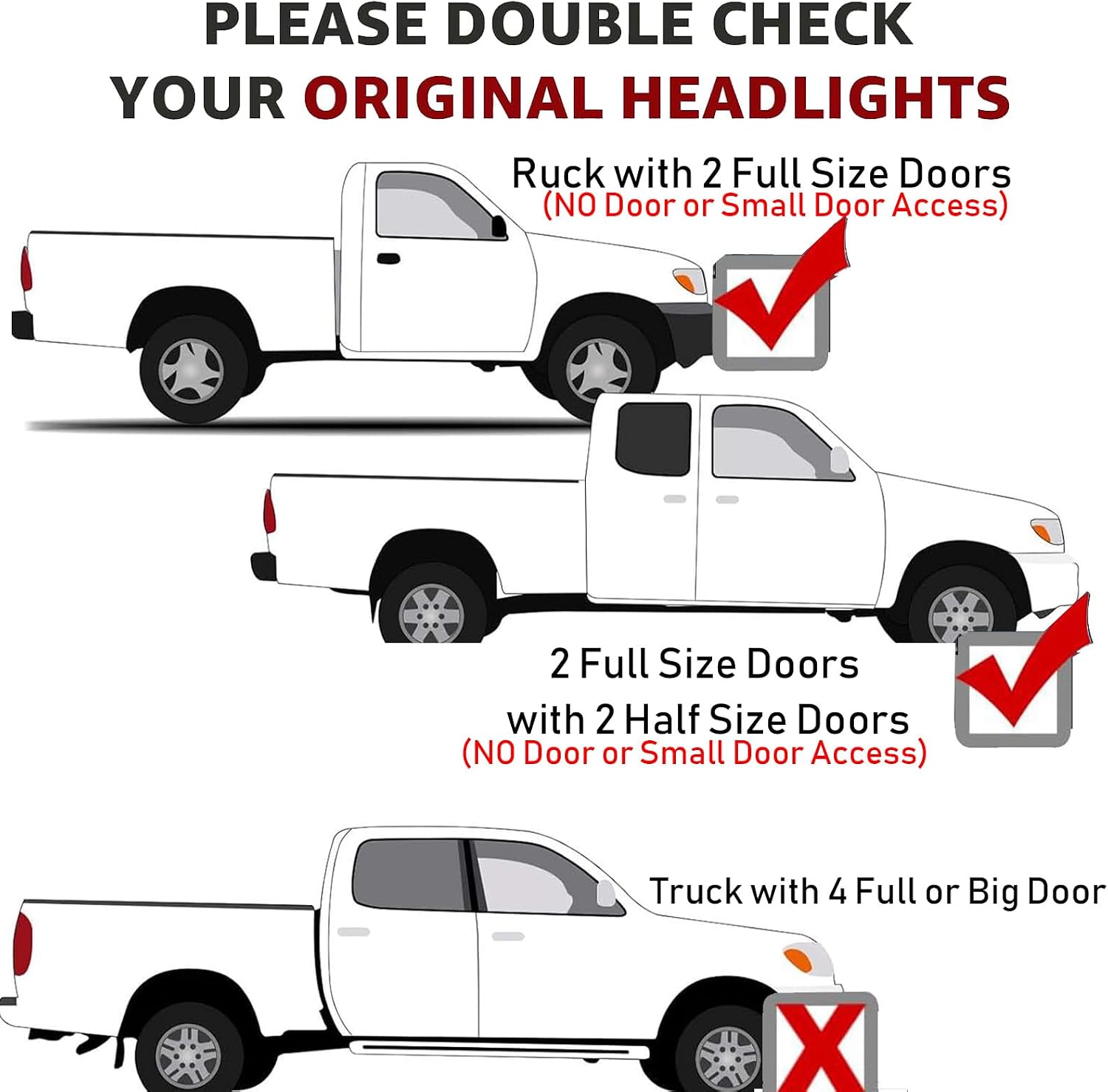 4Pcs Black Clear Lens Headlights + Parking Lights Corner Lamps Assembly Fits 2000 2001 2002 2003 2004 Toyota Tundra Regula/Access Cab Halogen Head Lights L+ R, Replace# TO2530135, TO2531135