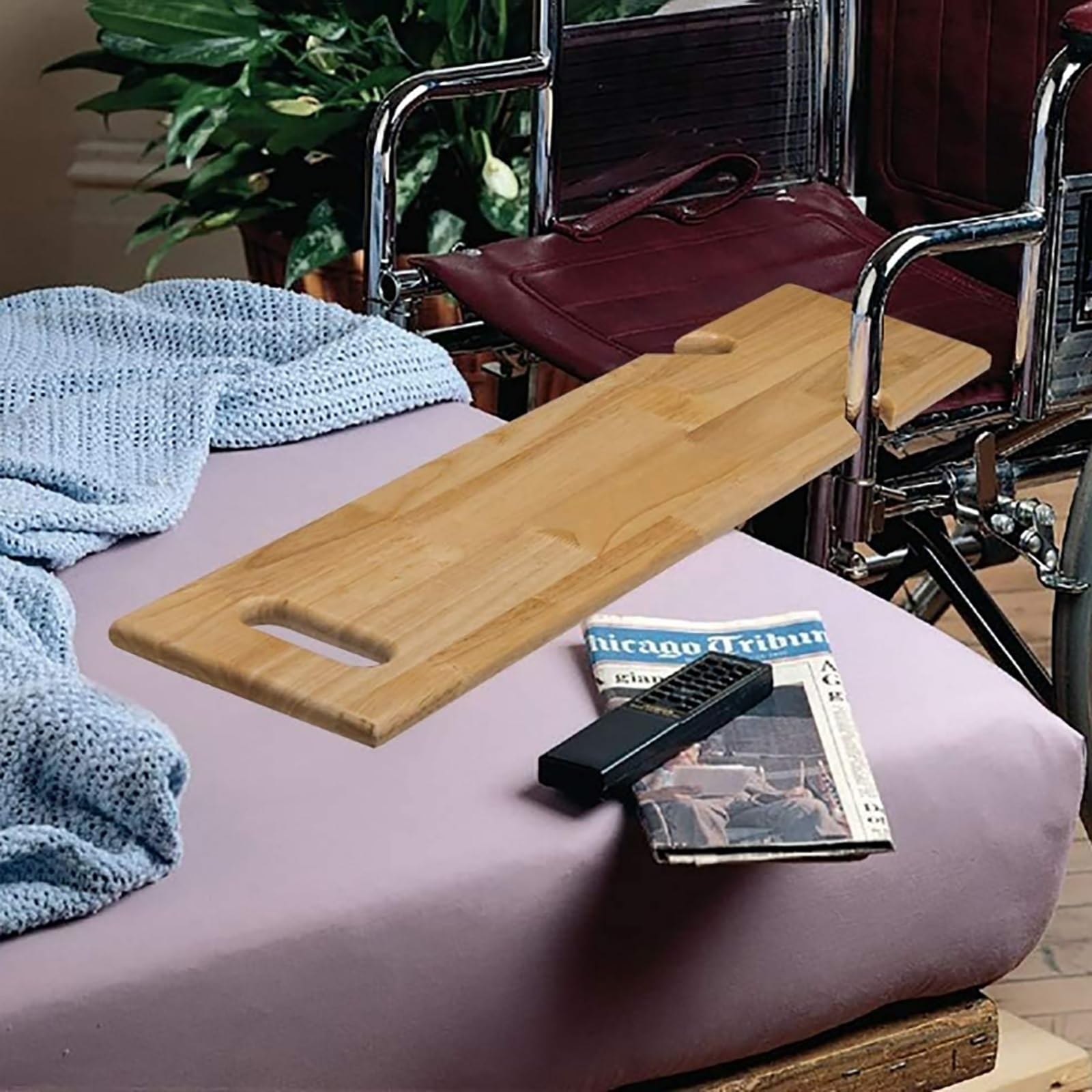 Tavola di trasferimento, Dispositivo di Assistenza per tavola di trasferimento in Legno per Il trasferimento di pazienti, Anziani e disabili dalla Sedia a rotelle al Letto, alla Vasca da Bagno, all'