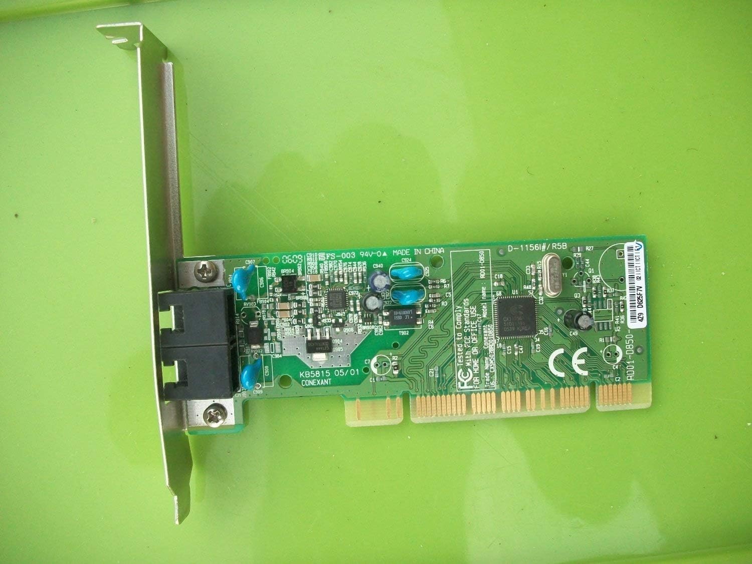 RD01-D850-56K PCI FAX Modem, PN: 7720000071N, 56PRC, 5L042-002