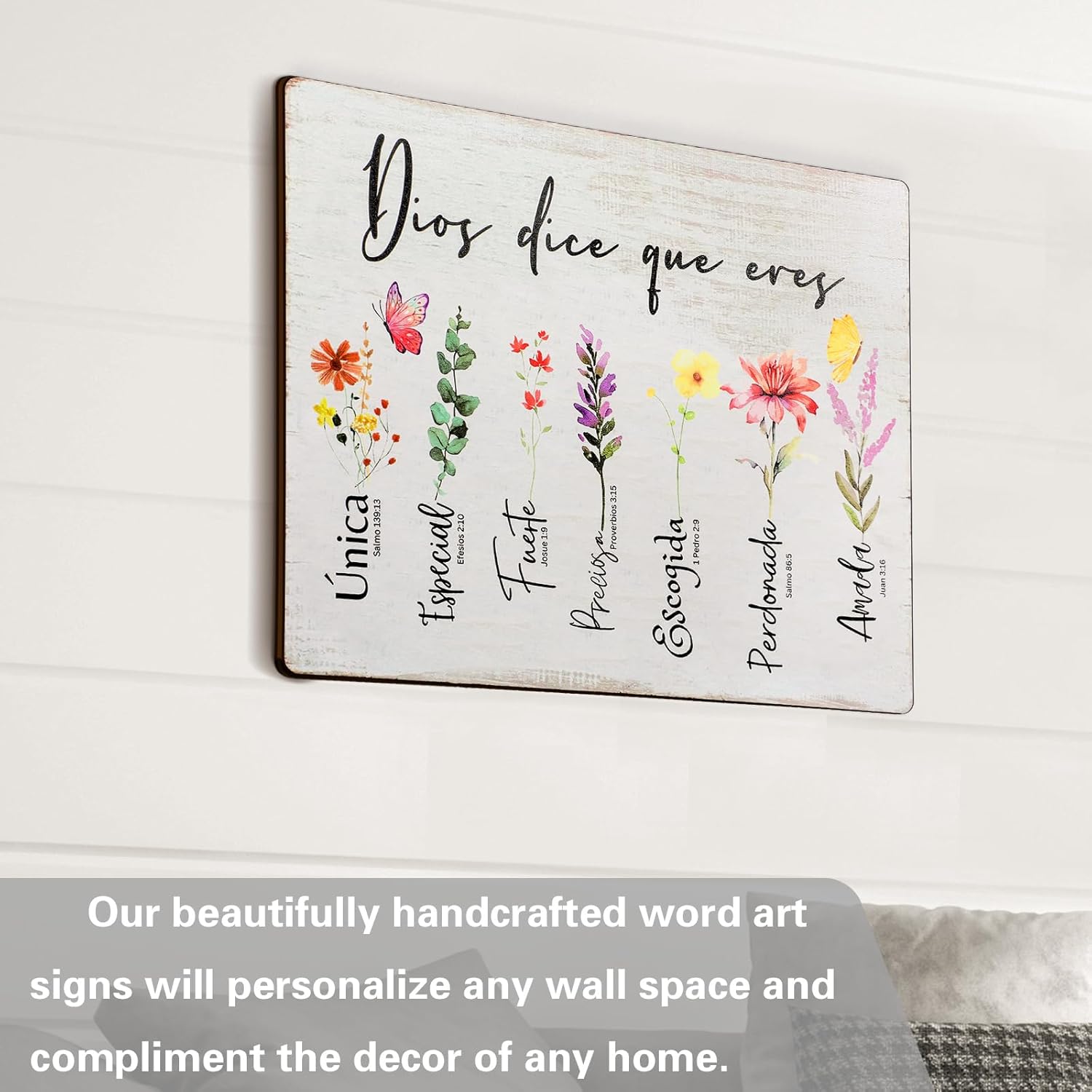 Amyhill Spanish Bible Verses Wall Decor Wood Plaque Hanging Sign Religious Wall Decor Dios Dice Que Eres Sayings Scripture Art for Home Office Farmhouse Kitchen - Image 5