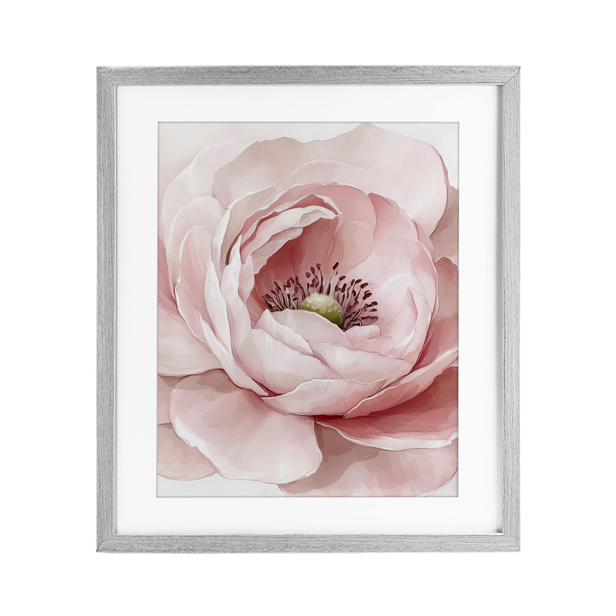 Affiche encadrée pétales roses Christine Simpson Art cadre noir sous verre