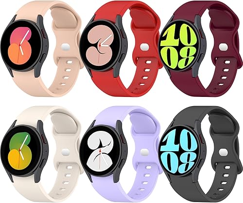 EZMVZKU No Gap Bands for Galaxy Watch 4 Band Galaxy Watch 5 40mm 44mm Soft Silicone Sport Wrist Bands Compatible with Samsung Galaxy Watch 4 Classic
