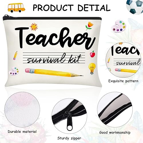 Miniatura 3 de Buryeah 6 piezas de regalos de agradecimiento para profesores, bolsas de maquillaje cosmético, bolsa de aseo con cremallera para viajes, vacaciones