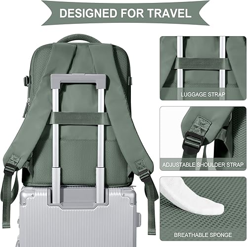 Miniatura 208 de coowoz Mochila de viaje grande para mujeres y hombres,Mochila de transporte,Mochila de senderismo impermeable para deportes al aire libre, Azul, 45