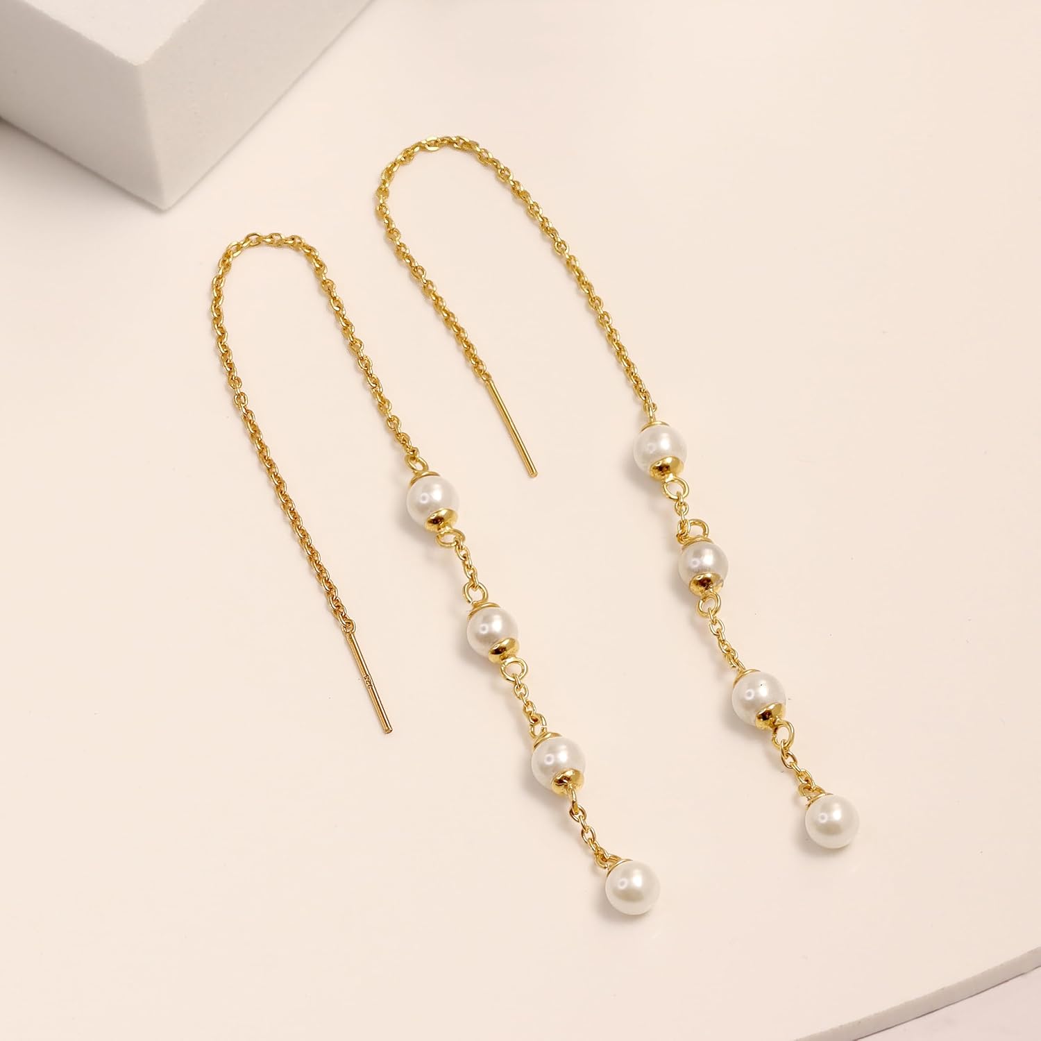 LeCalla 925 Sterling Silver Long Drop Earrings for Women | Lightweight Long Tassel Chain Threader Drop Dangle Earring for Women