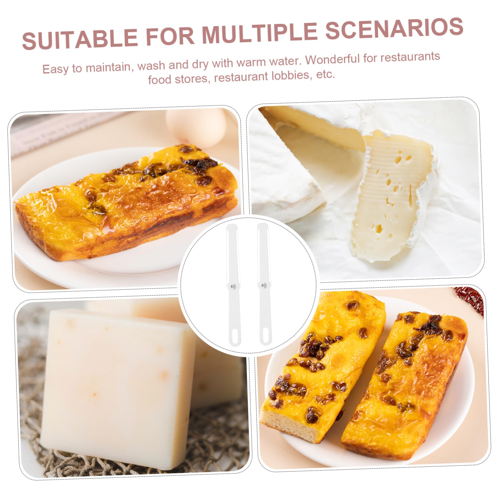 Unomor 2Pcs Cheese Knife Set Stainless Steel Butter Slicer Cheese Cutter for Home Restaurant Use Easy to Clean Smooth Surface for Cream Cheese Butter