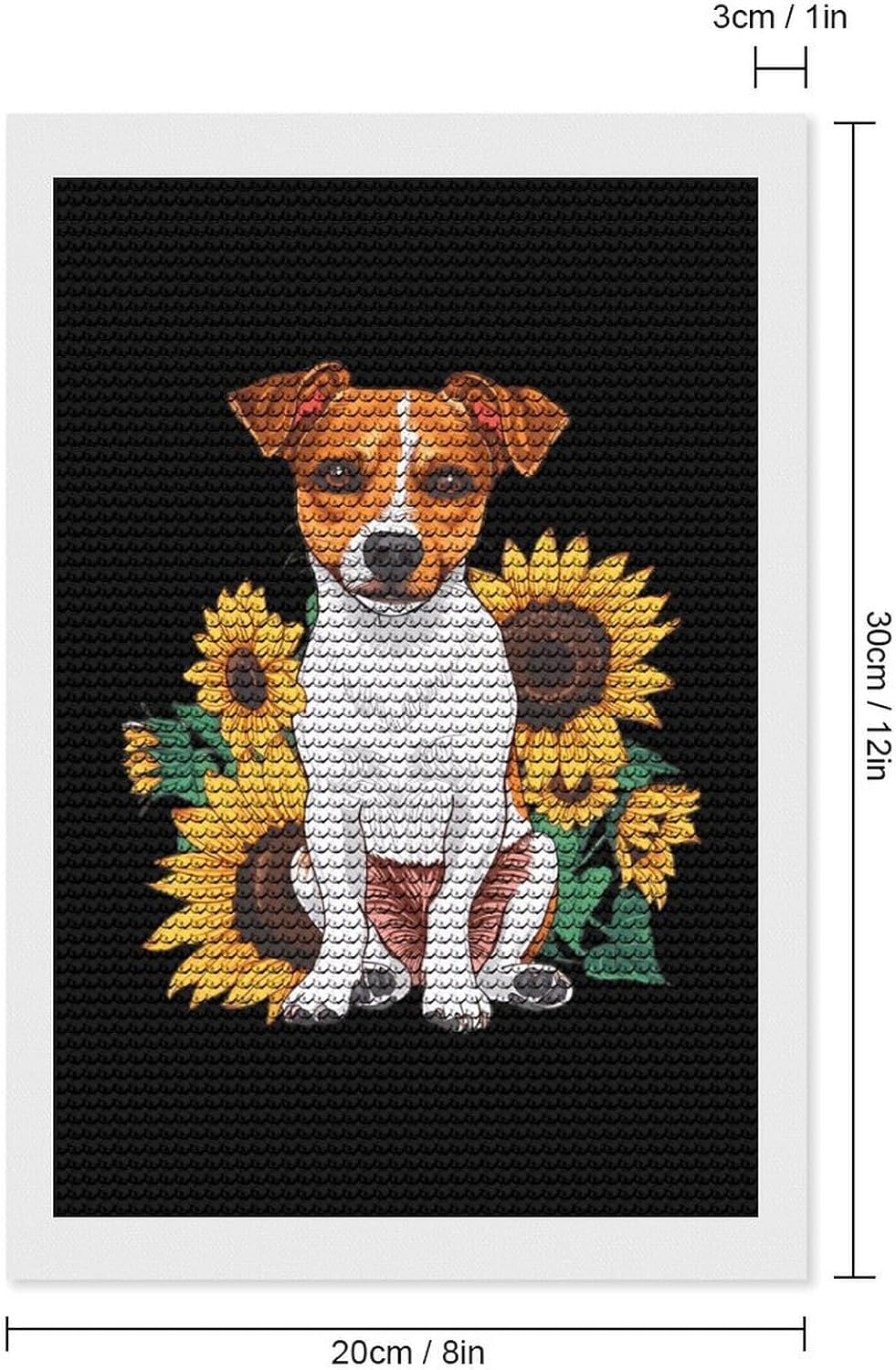 Jack Russell Terrier Dog Sunflower DIY Diamond Art Painting Kits for Adults Full Drill Art Painting Crafts Home Wall Decor image 2