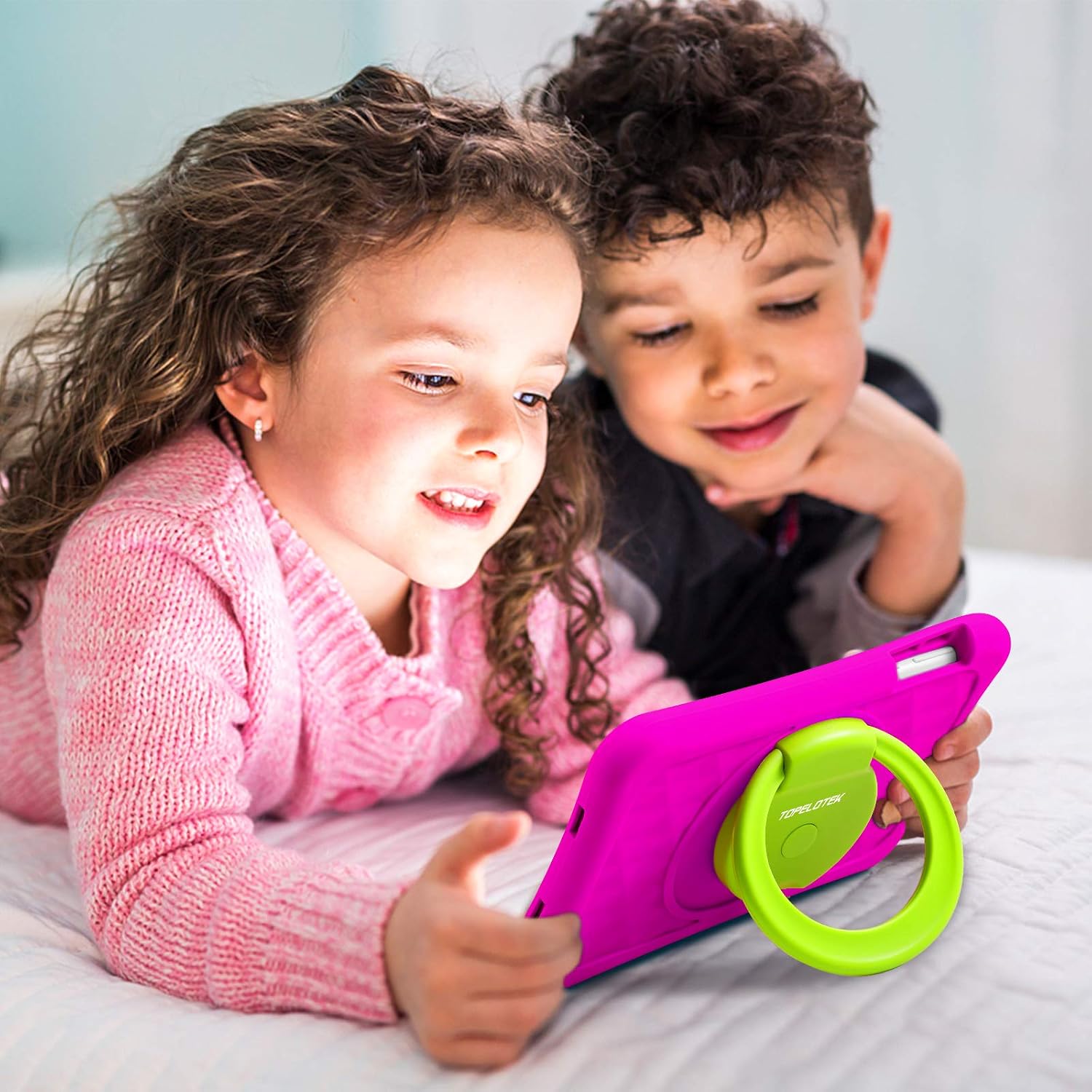 Kids Tablet, Android Toddler Tablet for Kids, 7 inch Android 10 Children’s Tablet for Toddlers with WiFi Camera 2GB + 32GB Parent Control Google Play Store YouTube Netflix Shock Proof Case(Rose red)