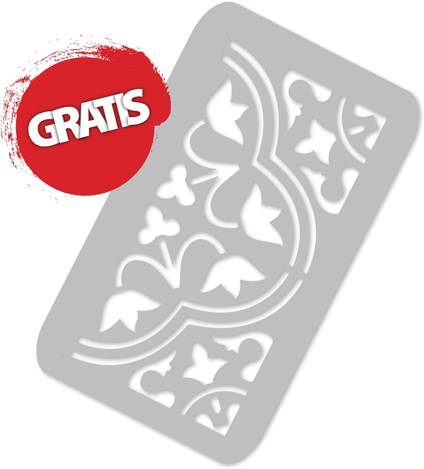 NAKLEO Tile Painting Stencil 17,7”x 17,7”, Moro Spanish Moorish Flower Moroccan, Plastic Reusable Large Template, Home Decor Craft DIY, Floor Concrete Patio Wall - Terracotta