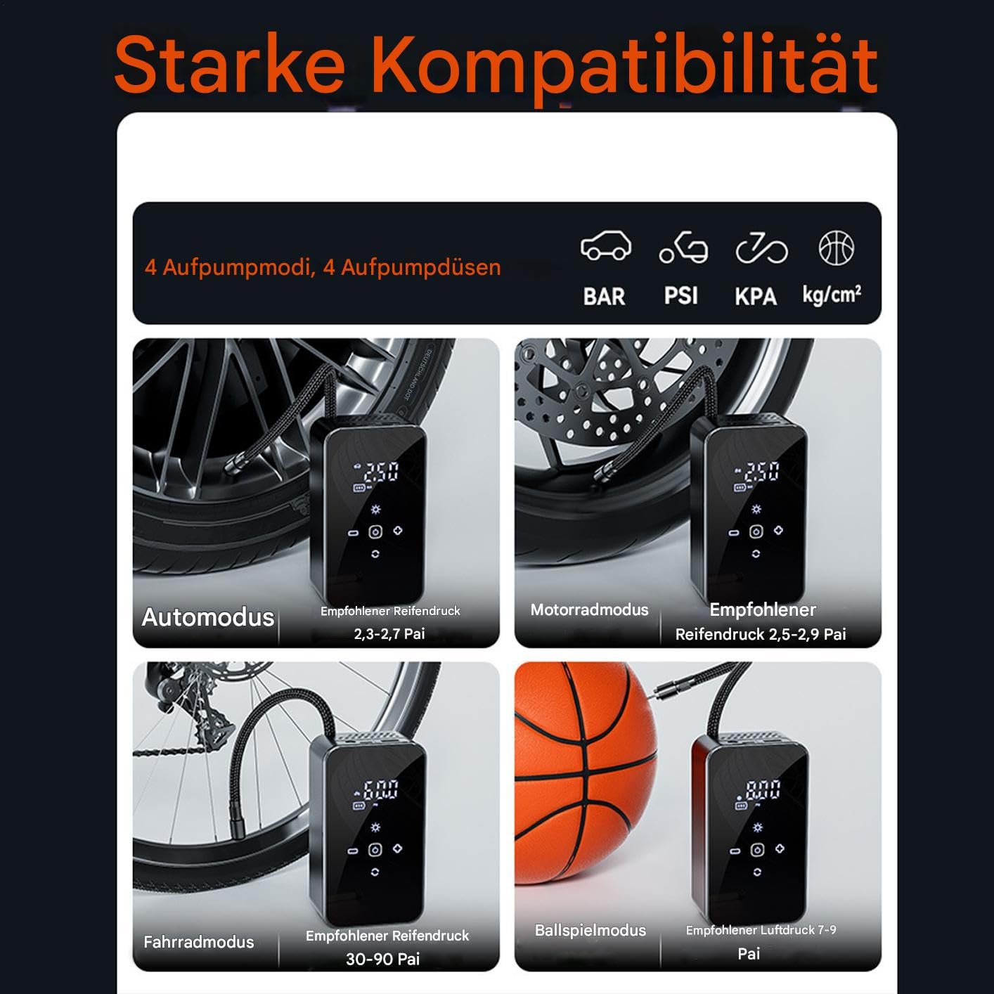 Pompe à air sans fil - Accessoire de voiture - Rechargeable - Électrique