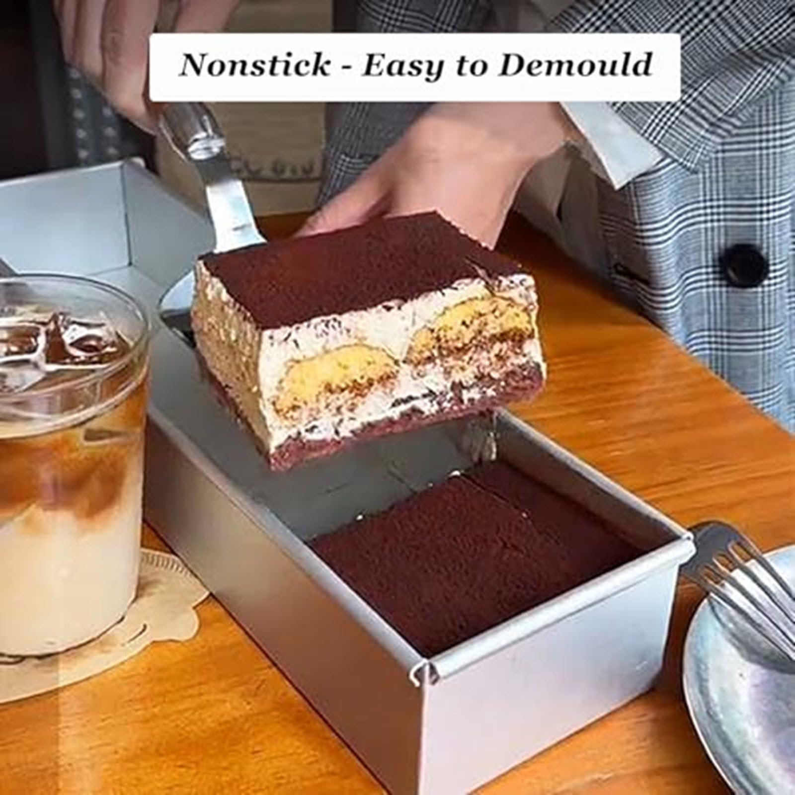 Cadre à gâteau Tiramisu en aluminium antirouille avec spatule incluse - Gadget de cuisine professionnel