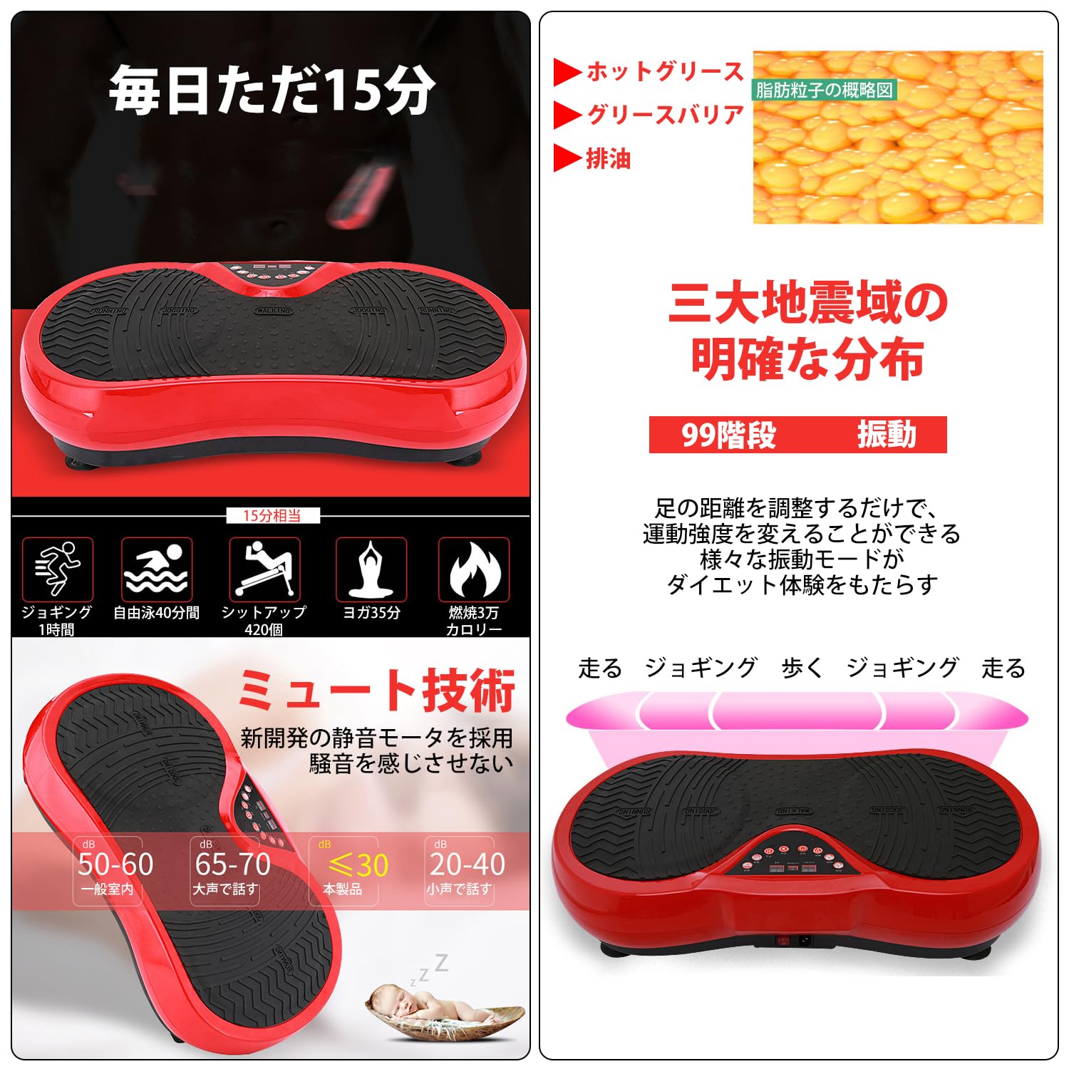 スマート振動マシン 怠け者用の脂肪振動機 ボディビルシェイプアップ機 震動フィットネス器材 音楽で痩身機に感応させます Amazon | IPO 振動マシン ブルブル運動マシン 振動ステッパー