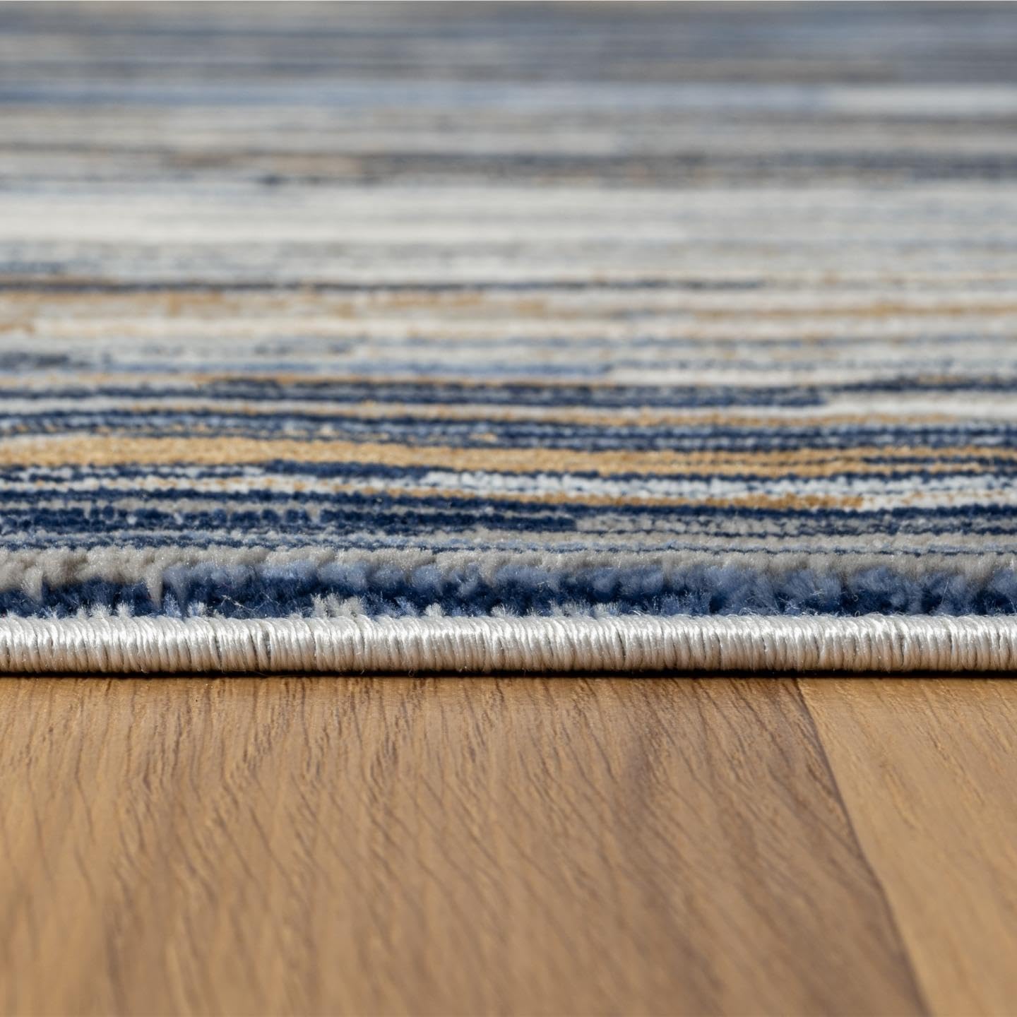 Amazon | LUXE WEAVERS 幾何学模様 ストライプ アールデコ ブルー 4x5