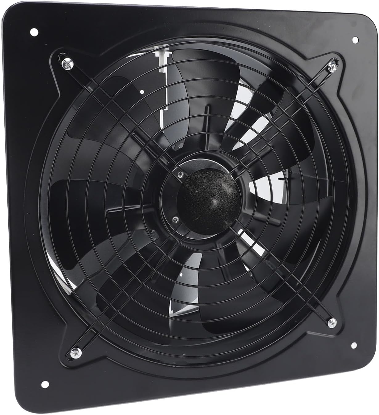 Industrial Air Extractor 12inch Powerful Window Ventilation Fan for Kitchen Black, Efficient Air Ventilation for Home and Office Spaces, Metal Material