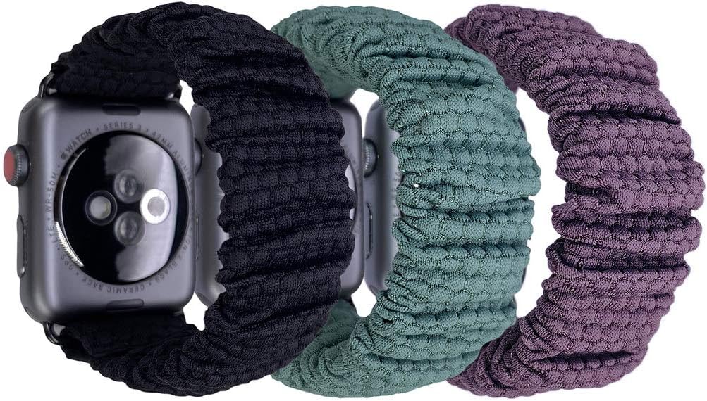 3 Packs Scrunchie Slim Hexagon Athletic Compatible with Apple Watch Bands Compatible for iWatch Series SE 6 5 4 3